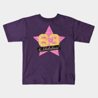 63rd Birthday Gifts Women Fabulous - Pink Gold Kids T-Shirt